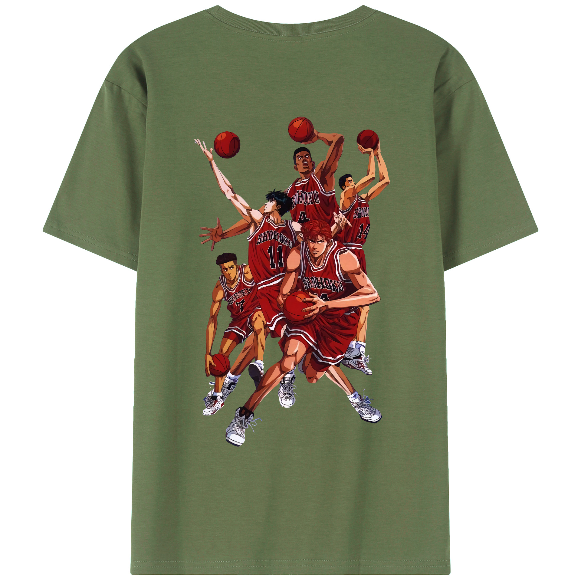 （画像用） SLAM DUNK／スラムダンク 綿100％ メンズ半袖Tシャツ（バックプリント） 通気性